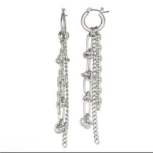 Simply Vera Vera Wang Silver Tone Click-It Chain Linear Earrings